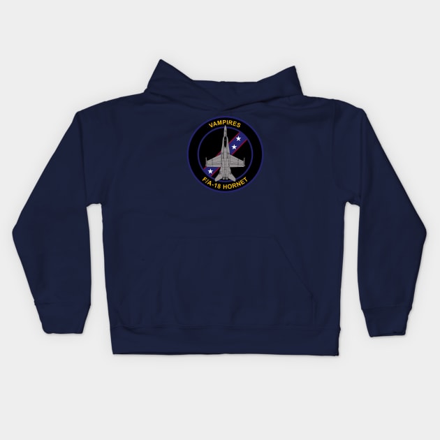 F/A-18 Hornet Vampires Squadron Kids Hoodie by TCP